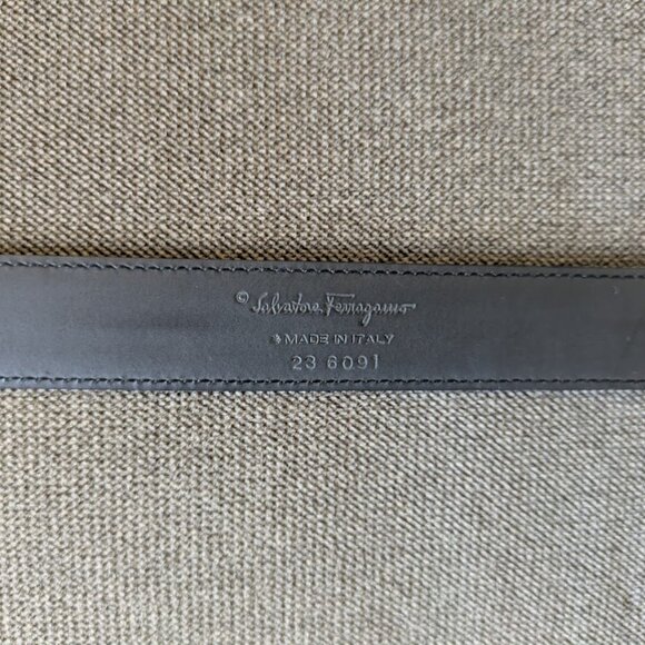 Salvatore Ferragamo Black and Gold Belt main image 6